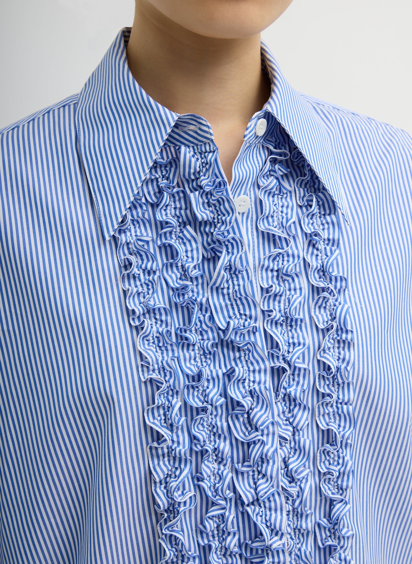Tibi Striped Shirting Easy Tuxedo Shirt
