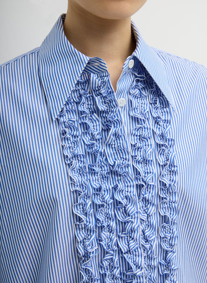Tibi Striped Shirting Easy Tuxedo Shirt