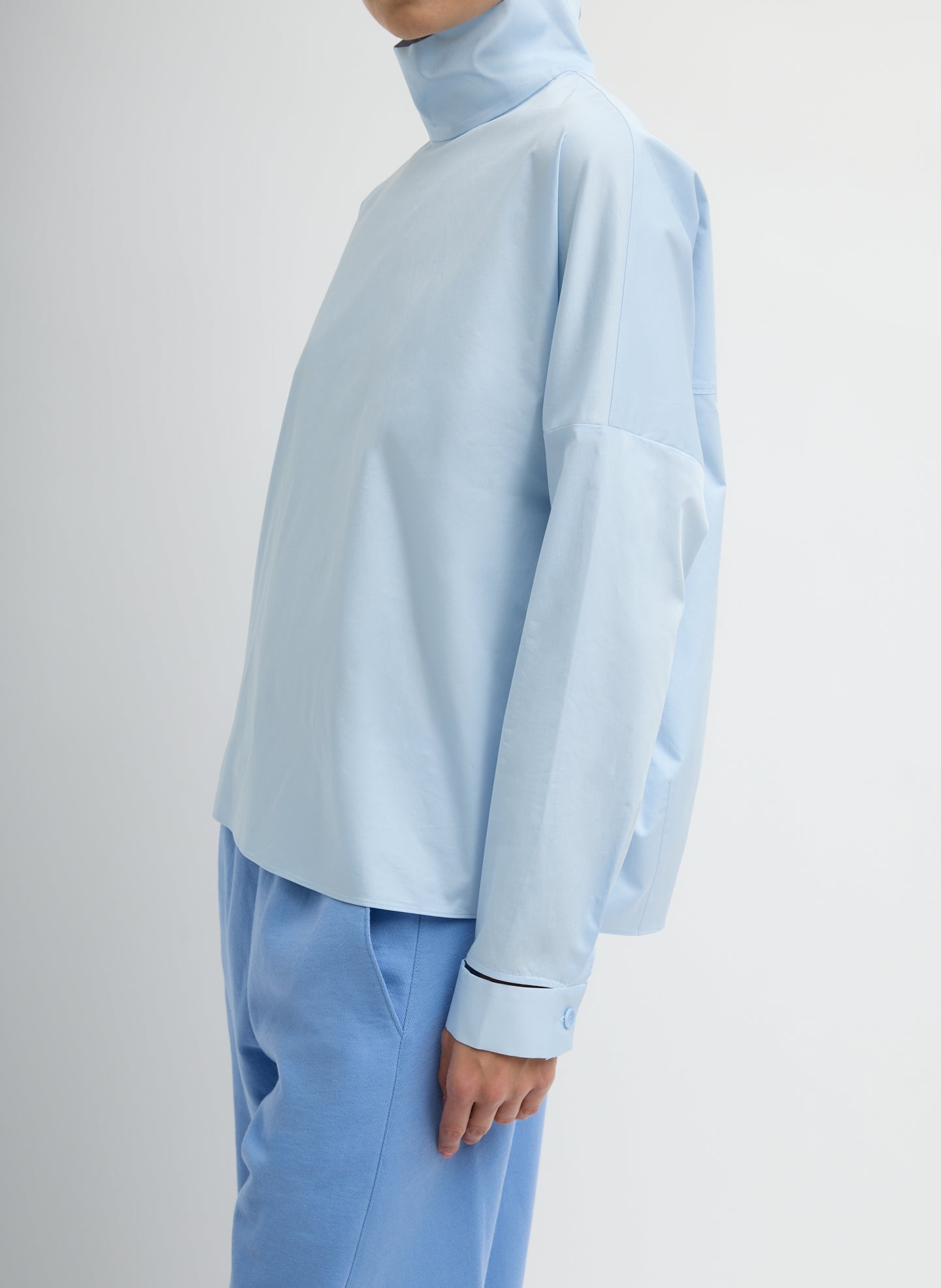 Tibi Eco Poplin Funnel Neck Dolman Top
