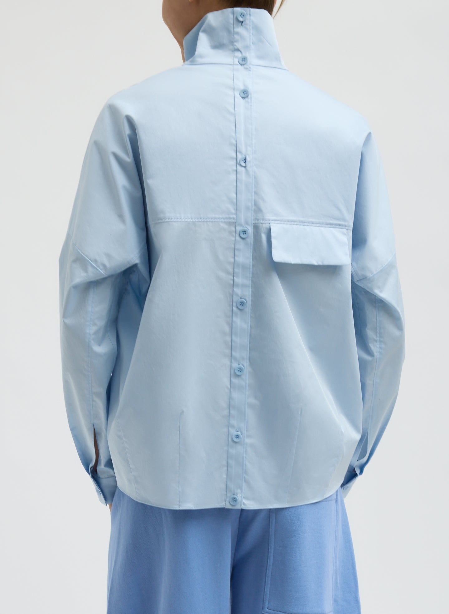 Tibi Eco Poplin Funnel Neck Dolman Top