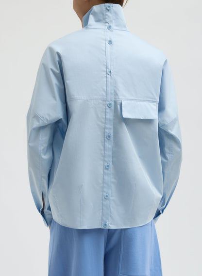 Tibi Eco Poplin Funnel Neck Dolman Top