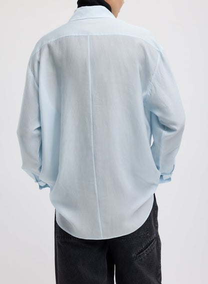 Tibi Silk Voile Easy Pintucked Shirt
