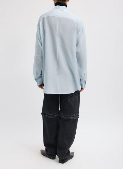 Tibi Silk Voile Easy Pintucked Shirt