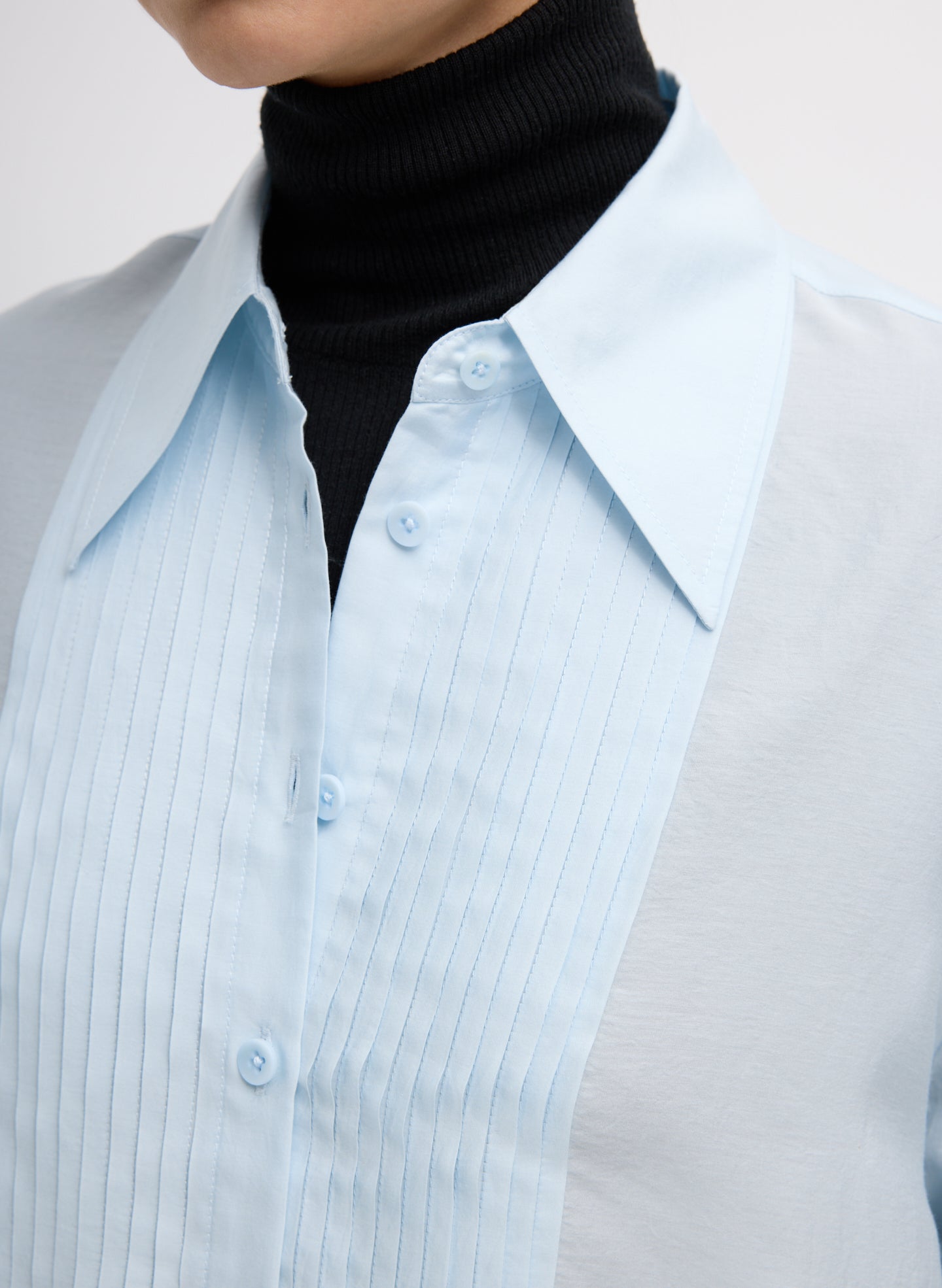 Tibi Silk Voile Easy Pintucked Shirt