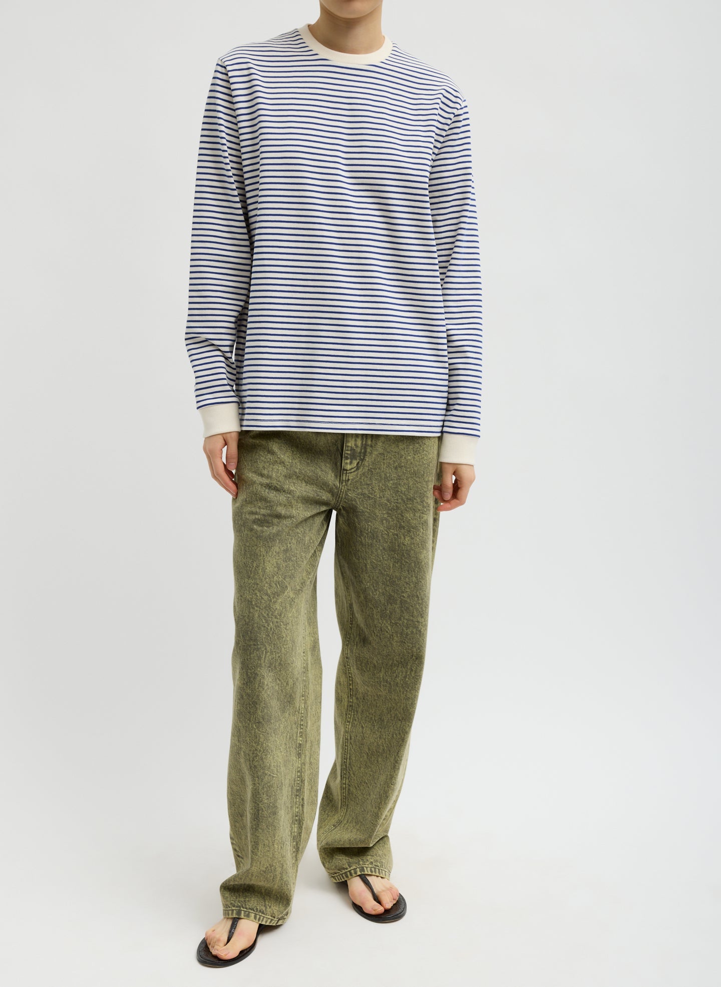 Tibi Striped Perfect Unisex Long Sleeve T-Shirt