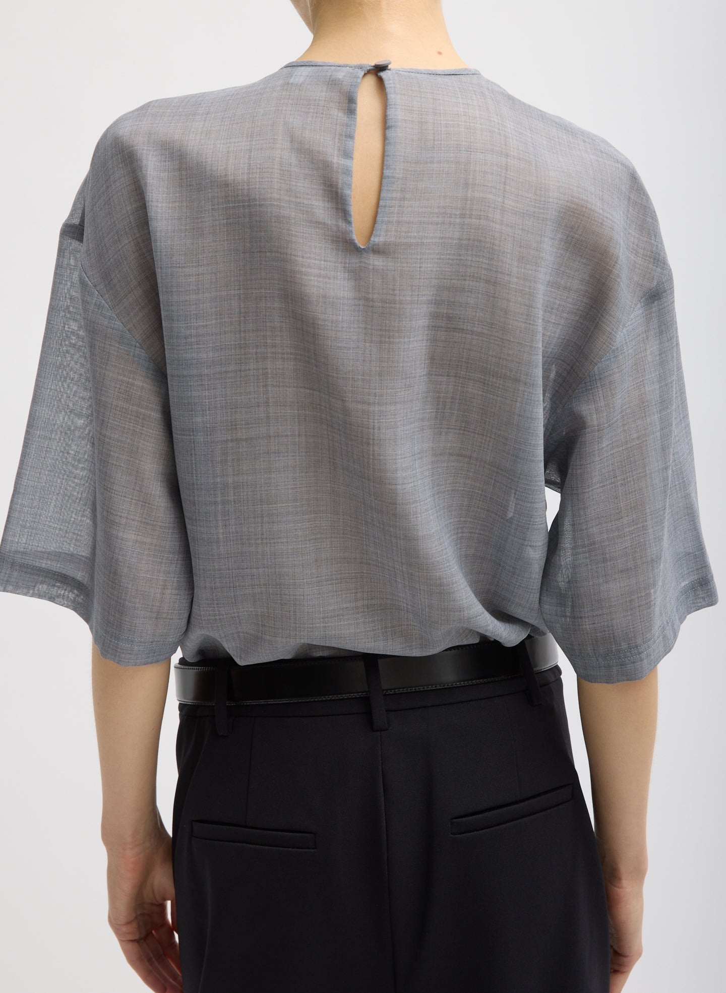 Tibi Sheer Wool Gauze Easy T-Shirt