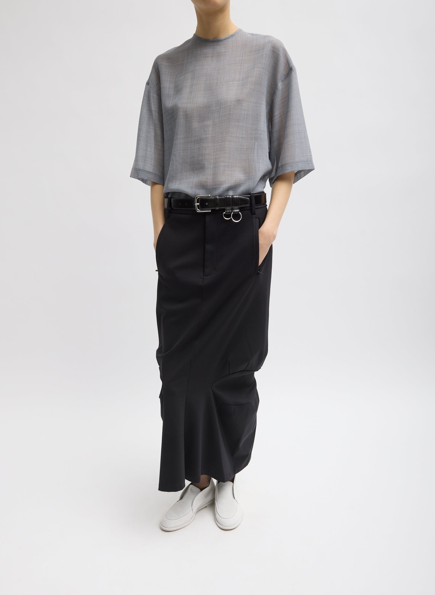 Tibi Sheer Wool Gauze Easy T-Shirt