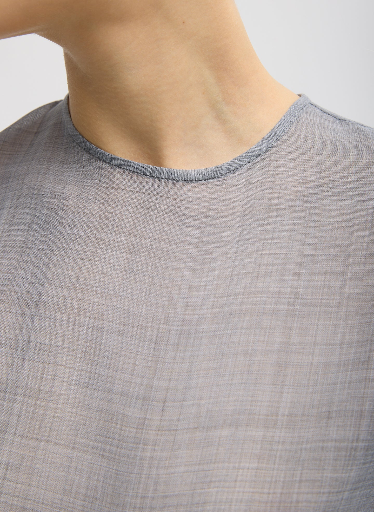 Tibi Sheer Wool Gauze Easy T-Shirt