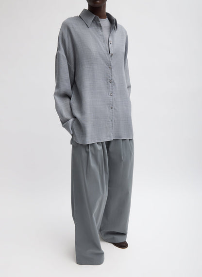 Tibi Sheer Wool Gauze Oversized Shirt