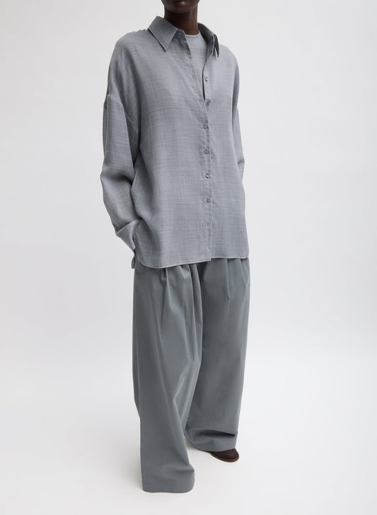 Tibi Sheer Wool Gauze Oversized Shirt