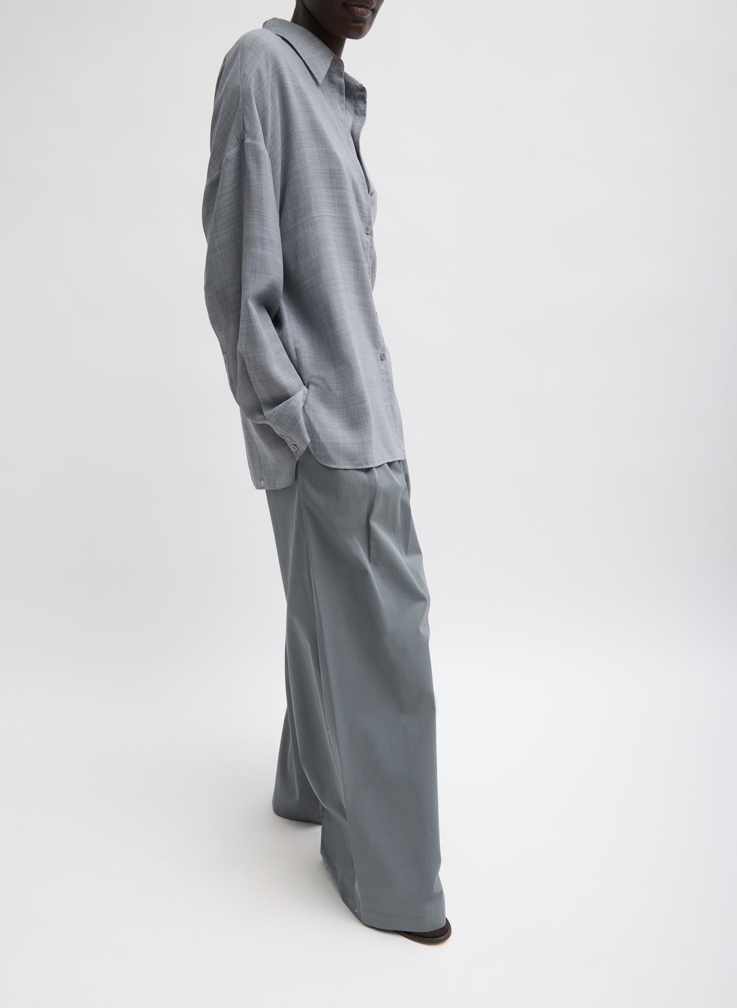 Tibi Sheer Wool Gauze Oversized Shirt