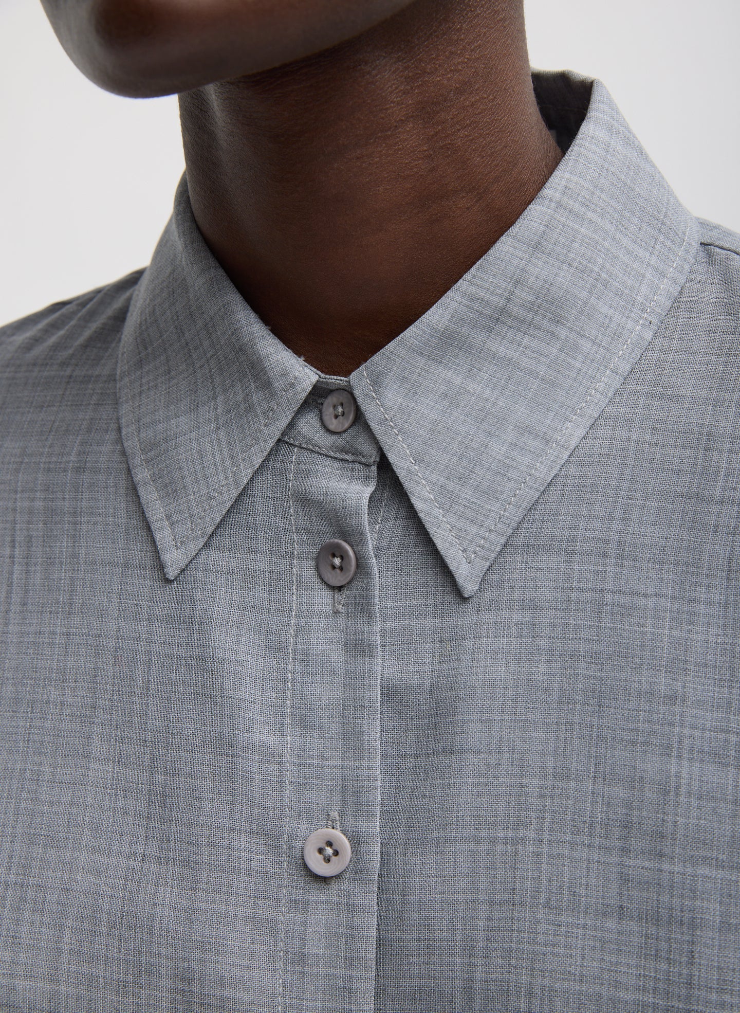 Tibi Sheer Wool Gauze Oversized Shirt