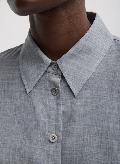 Tibi Sheer Wool Gauze Oversized Shirt