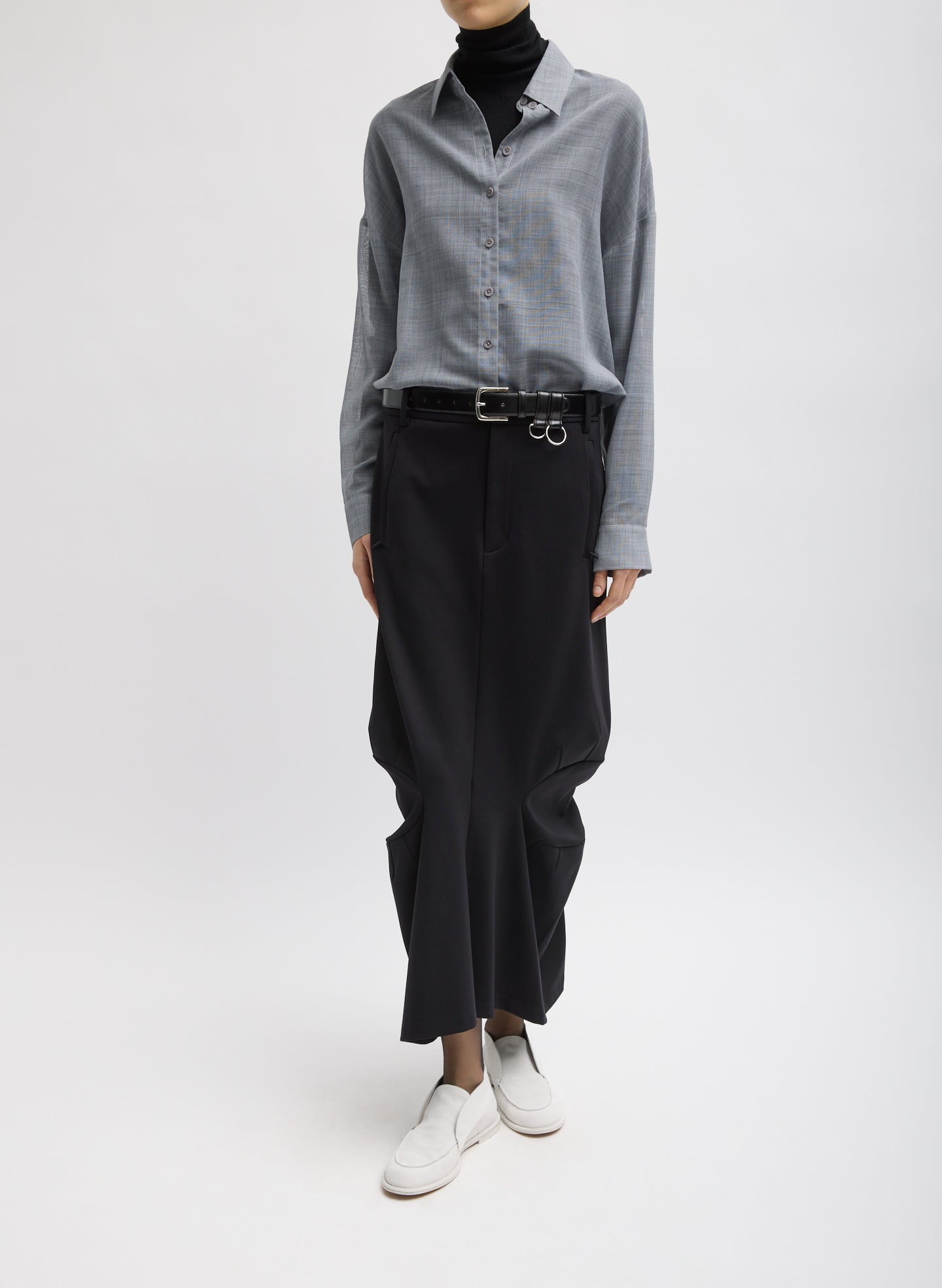 Tibi Sheer Wool Gauze Oversized Shirt