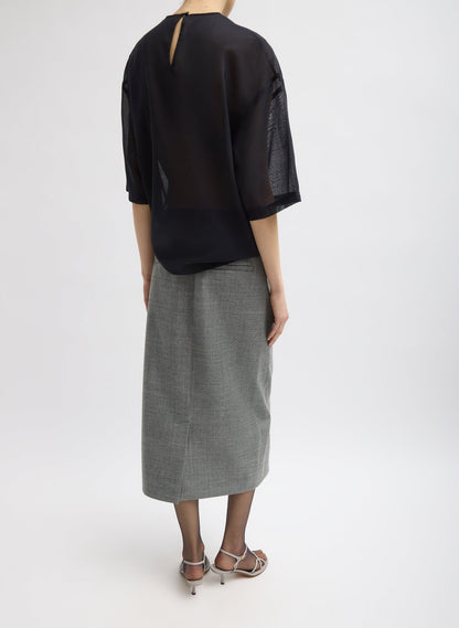 Tibi Sheer Wool Gauze Easy T-Shirt