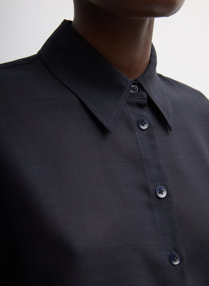 Tibi Sheer Wool Gauze Oversized Shirt