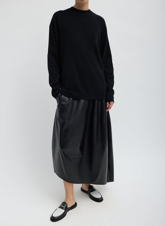 Tibi Leather Asymmetrical Balloon Skirt