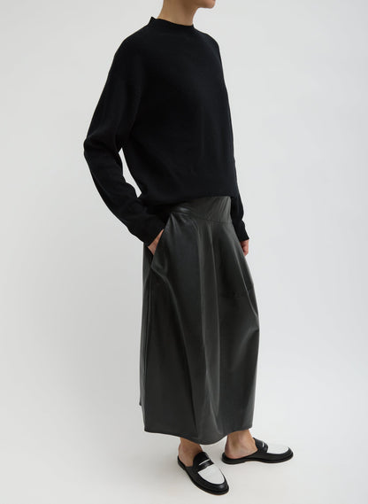 Tibi Leather Asymmetrical Balloon Skirt