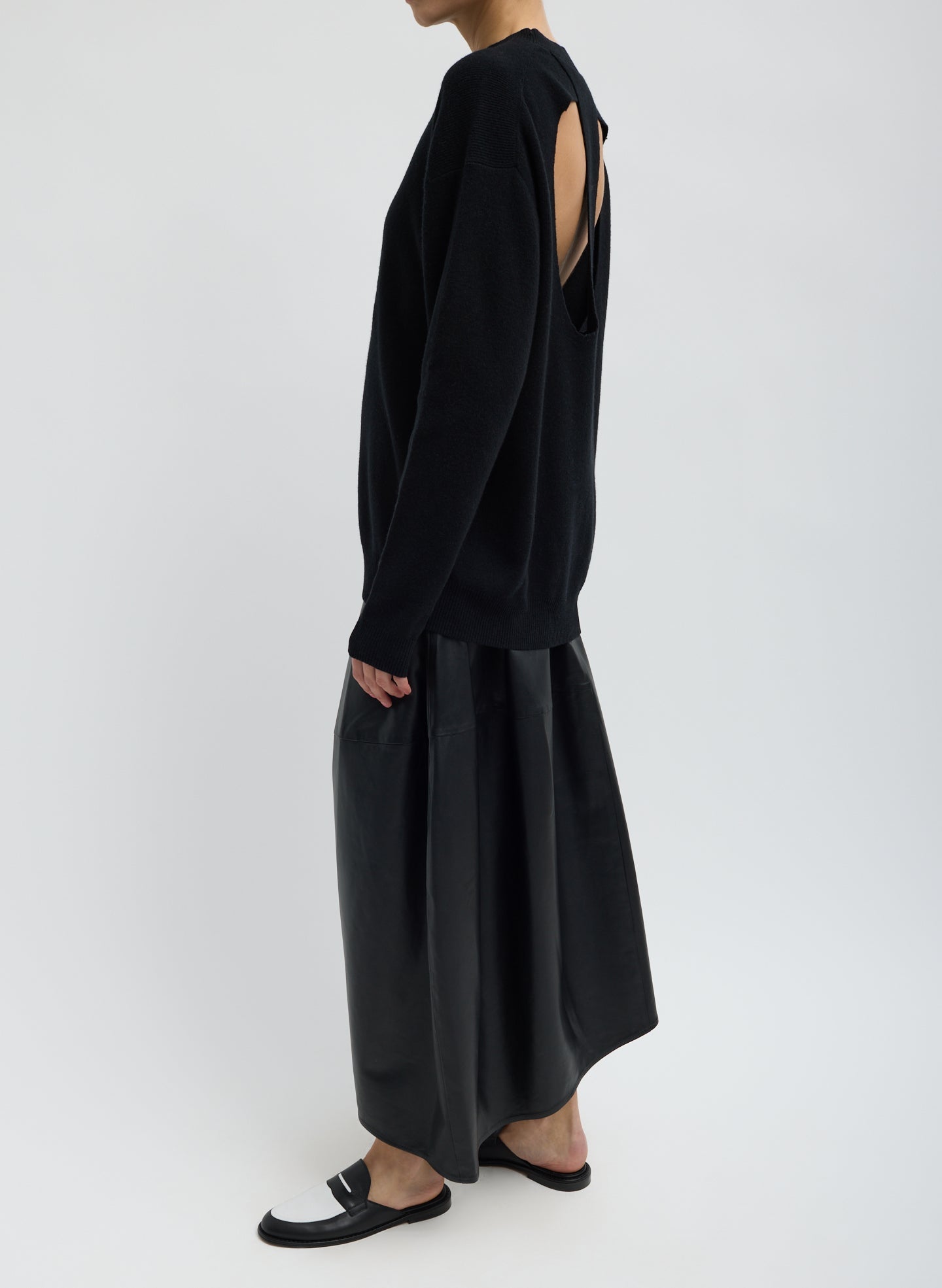 Tibi Leather Asymmetrical Balloon Skirt