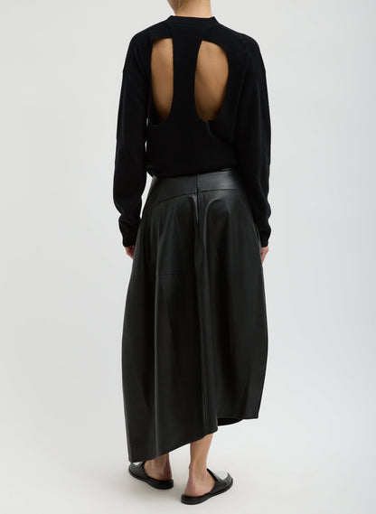 Tibi Leather Asymmetrical Balloon Skirt