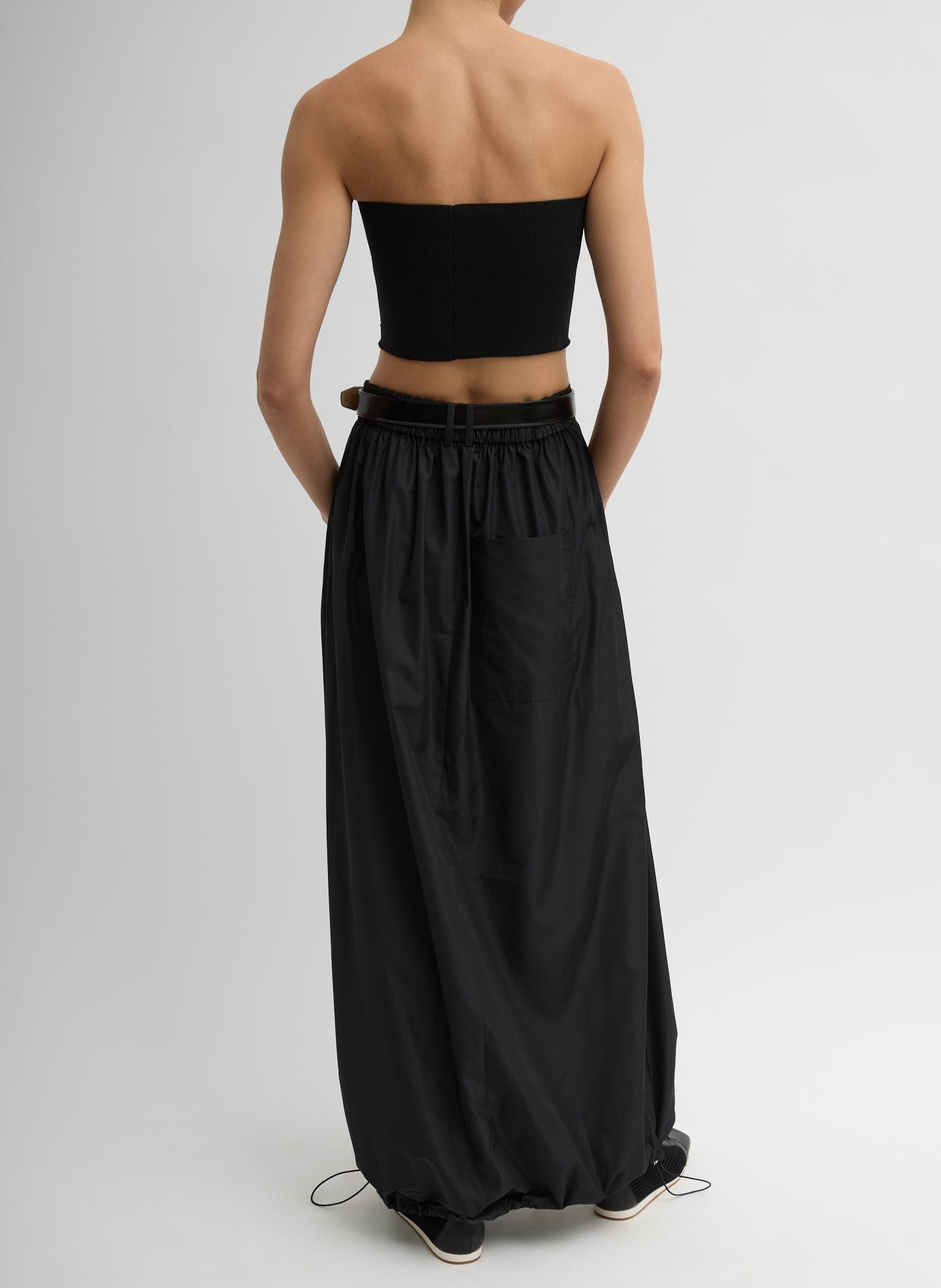 Tibi Italian Sporty Nylon Maxi Anorak Skirt