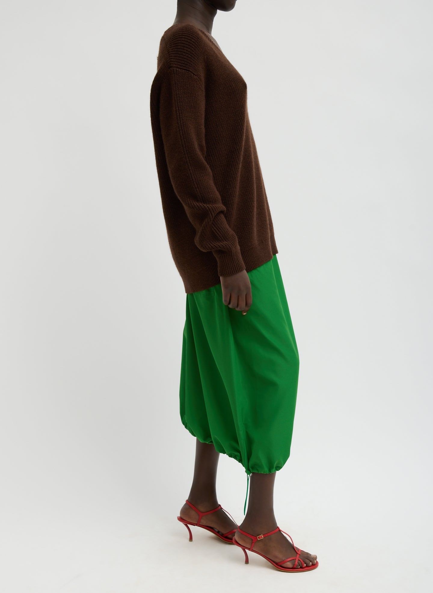 Tibi Italian Sporty Nylon Midi Anorak Skirt