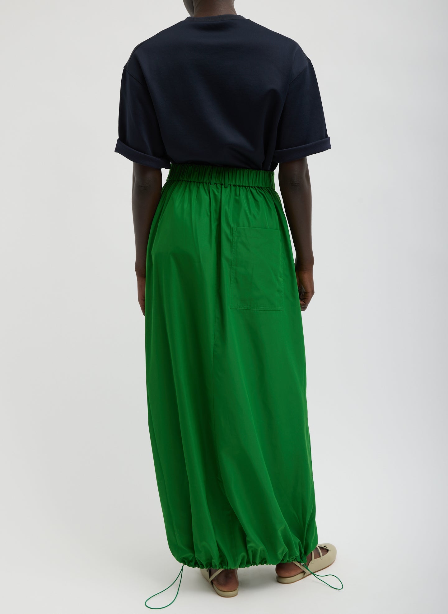 Tibi Italian Sporty Nylon Maxi Anorak Skirt