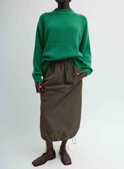 Tibi Italian Sporty Nylon Midi Anorak Skirt