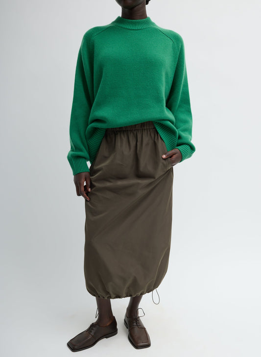 Tibi Italian Sporty Nylon Midi Anorak Skirt
