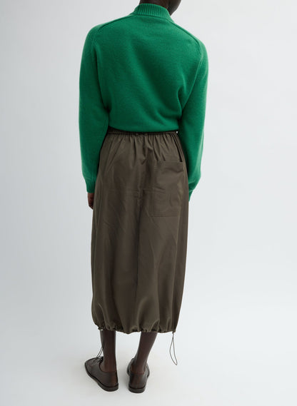 Tibi Italian Sporty Nylon Midi Anorak Skirt