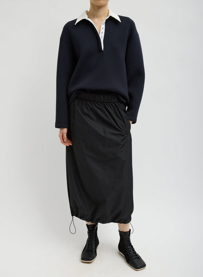 Tibi Italian Sporty Nylon Midi Anorak Skirt