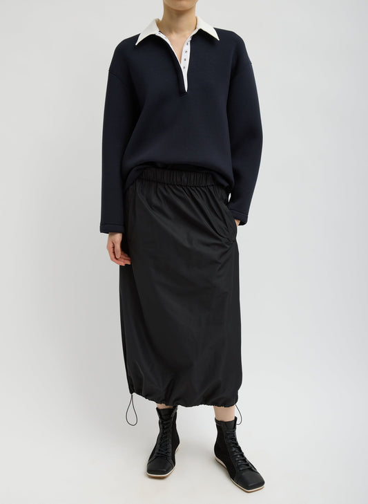 Tibi Italian Sporty Nylon Midi Anorak Skirt