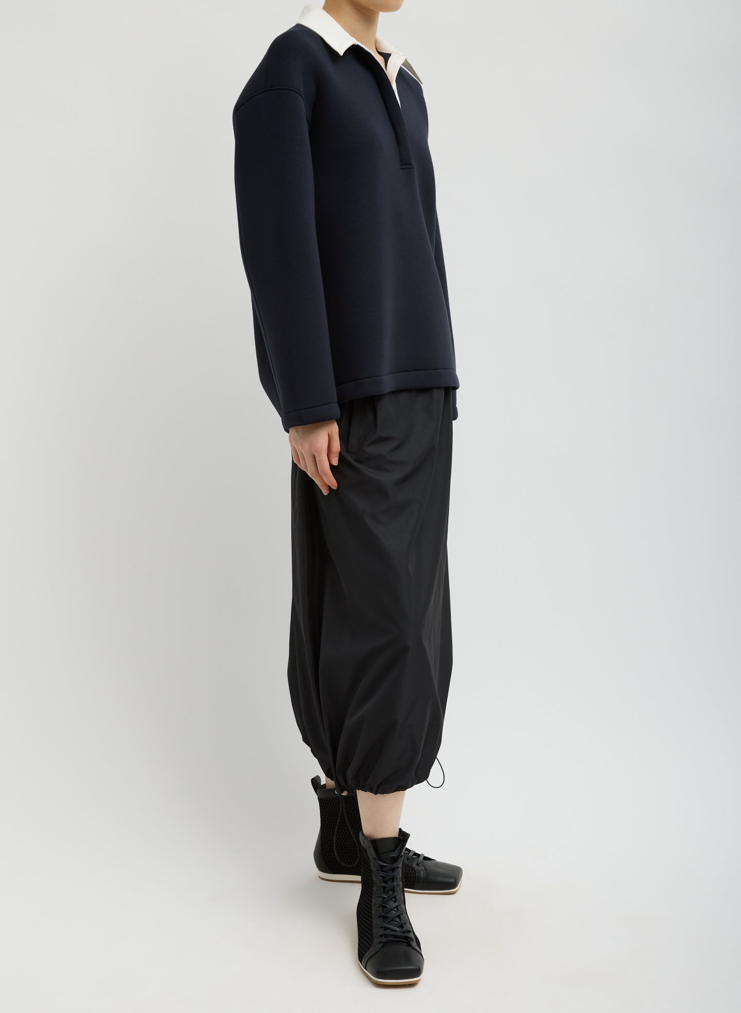 Tibi Italian Sporty Nylon Midi Anorak Skirt