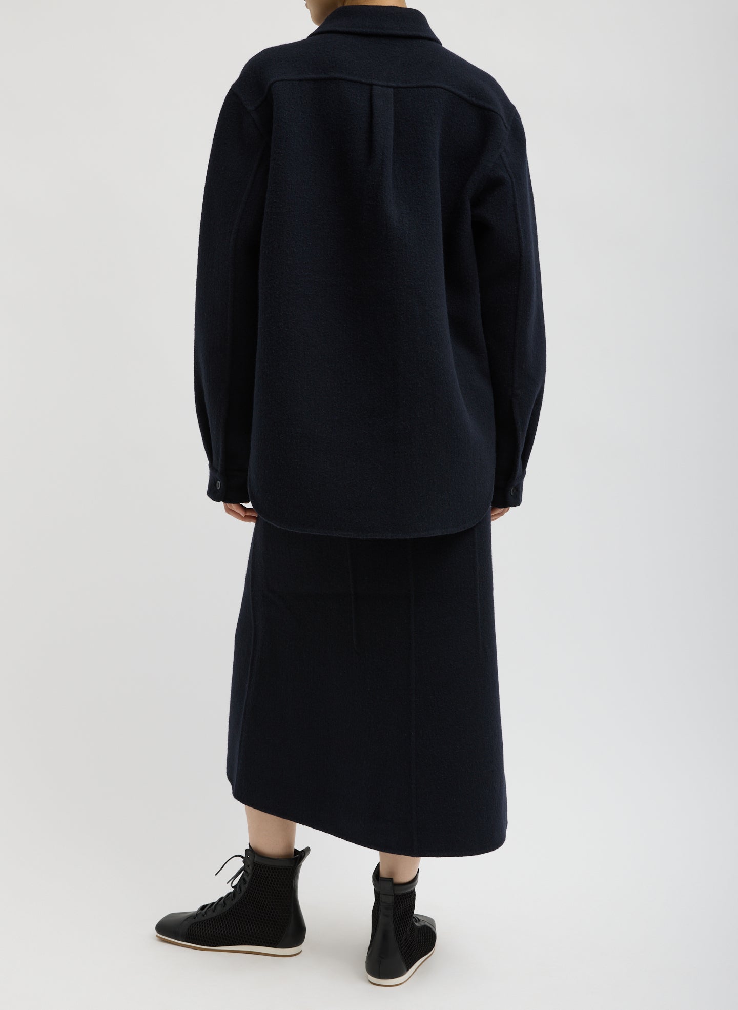 Tibi Luxe Double Faced Wool Angora Sculpted Skirt