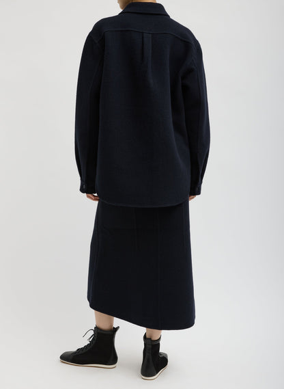 Tibi Luxe Double Faced Wool Angora Sculpted Skirt
