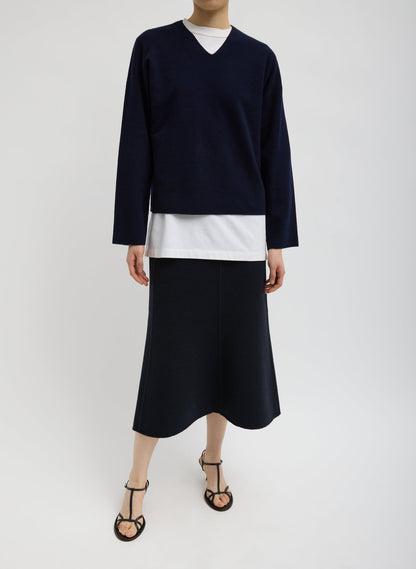 Tibi Luxe Double Faced Wool Angora Sculpted Skirt