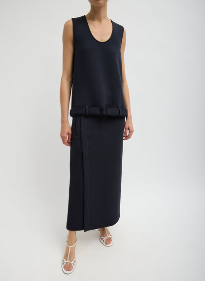 Tibi Bonded Viscose Maxi Wrap Skirt