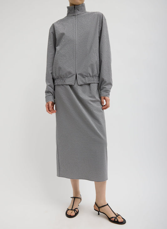 Tibi Tech Gingham Slip Skirt