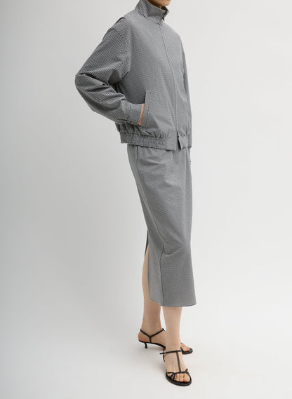 Tibi Tech Gingham Slip Skirt