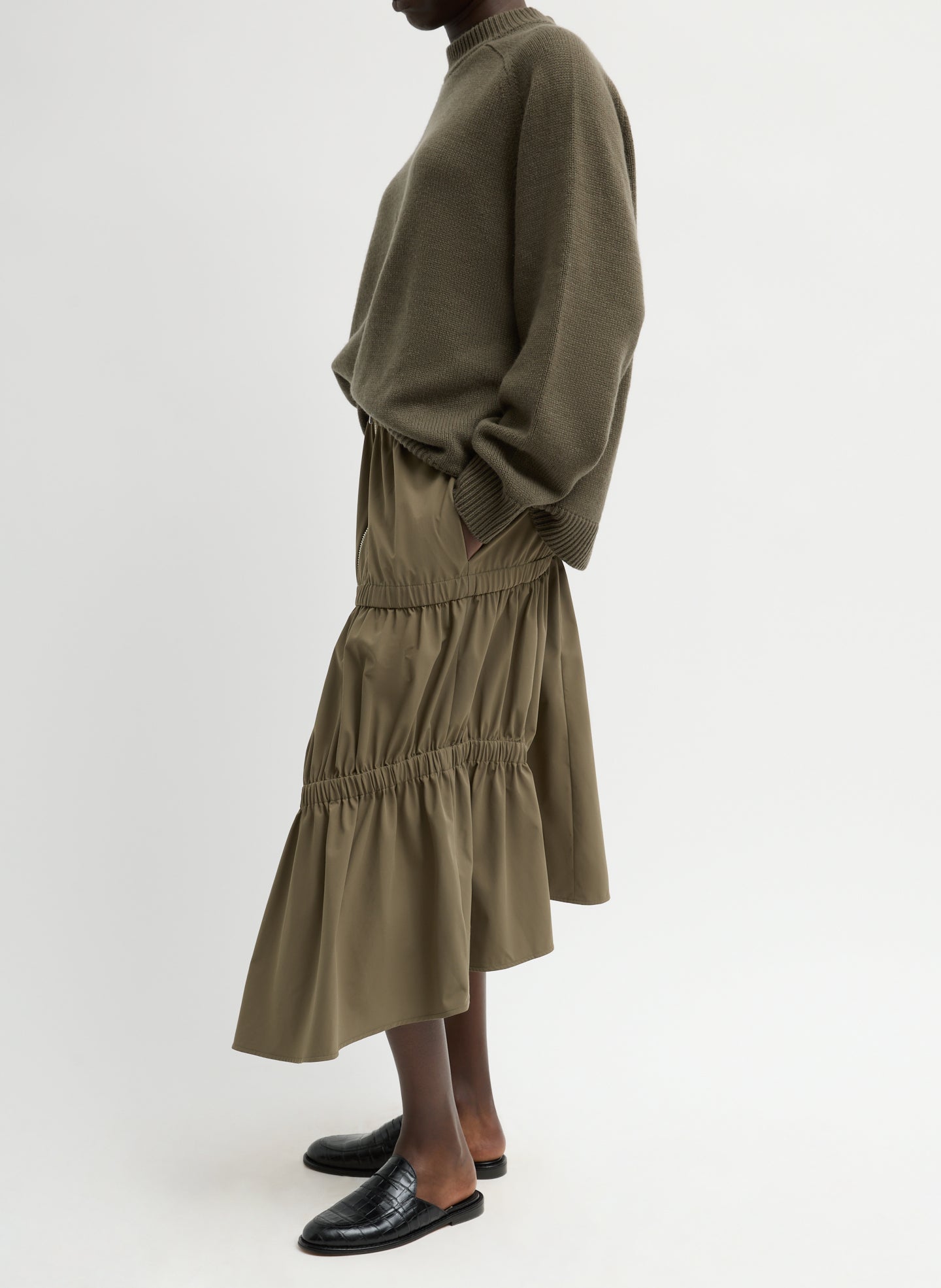 Tibi Tech Suiting Asymmetrical Skirt