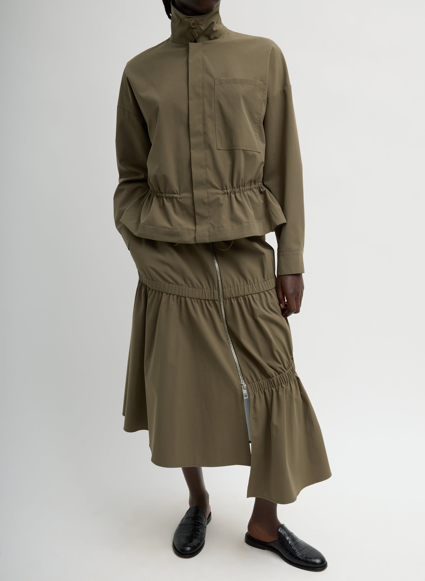 Tibi Tech Suiting Asymmetrical Skirt
