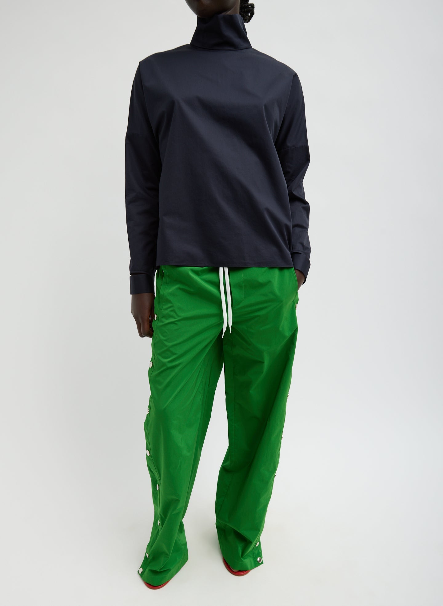 Tibi Nylon Snap Pull On Jogger