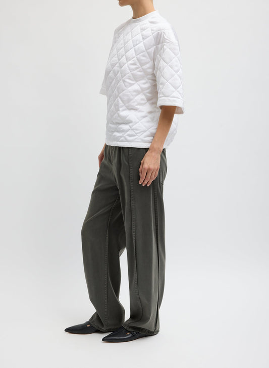 Tibi Garment Dyed Stretch Twill Tuck Pant