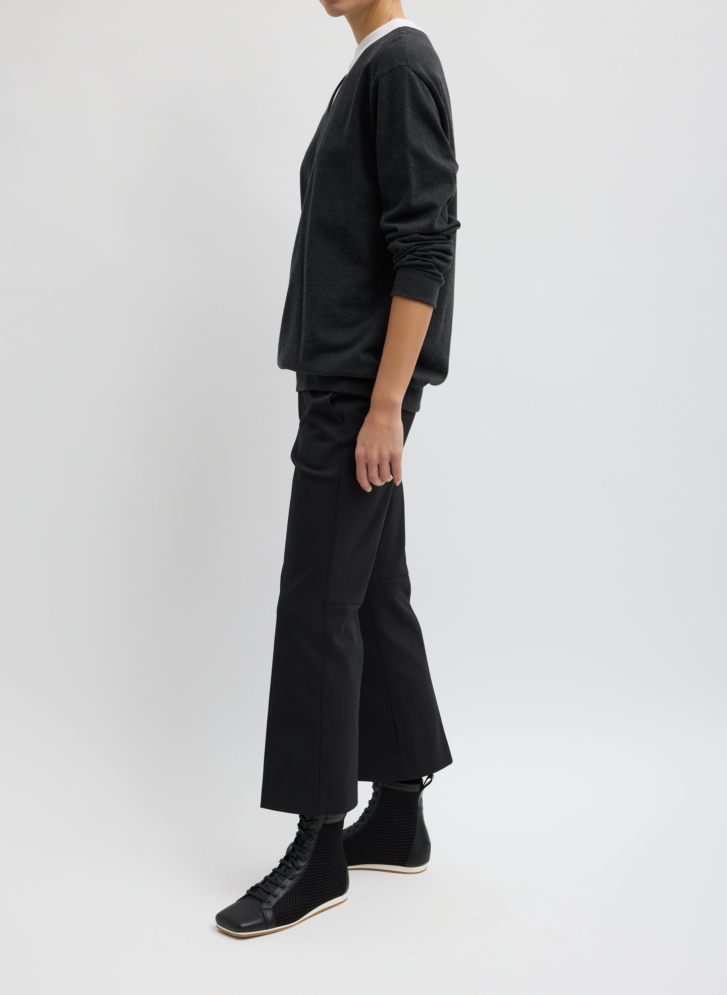 Tibi Compact Tech Knit Cropped Bootcut Pant