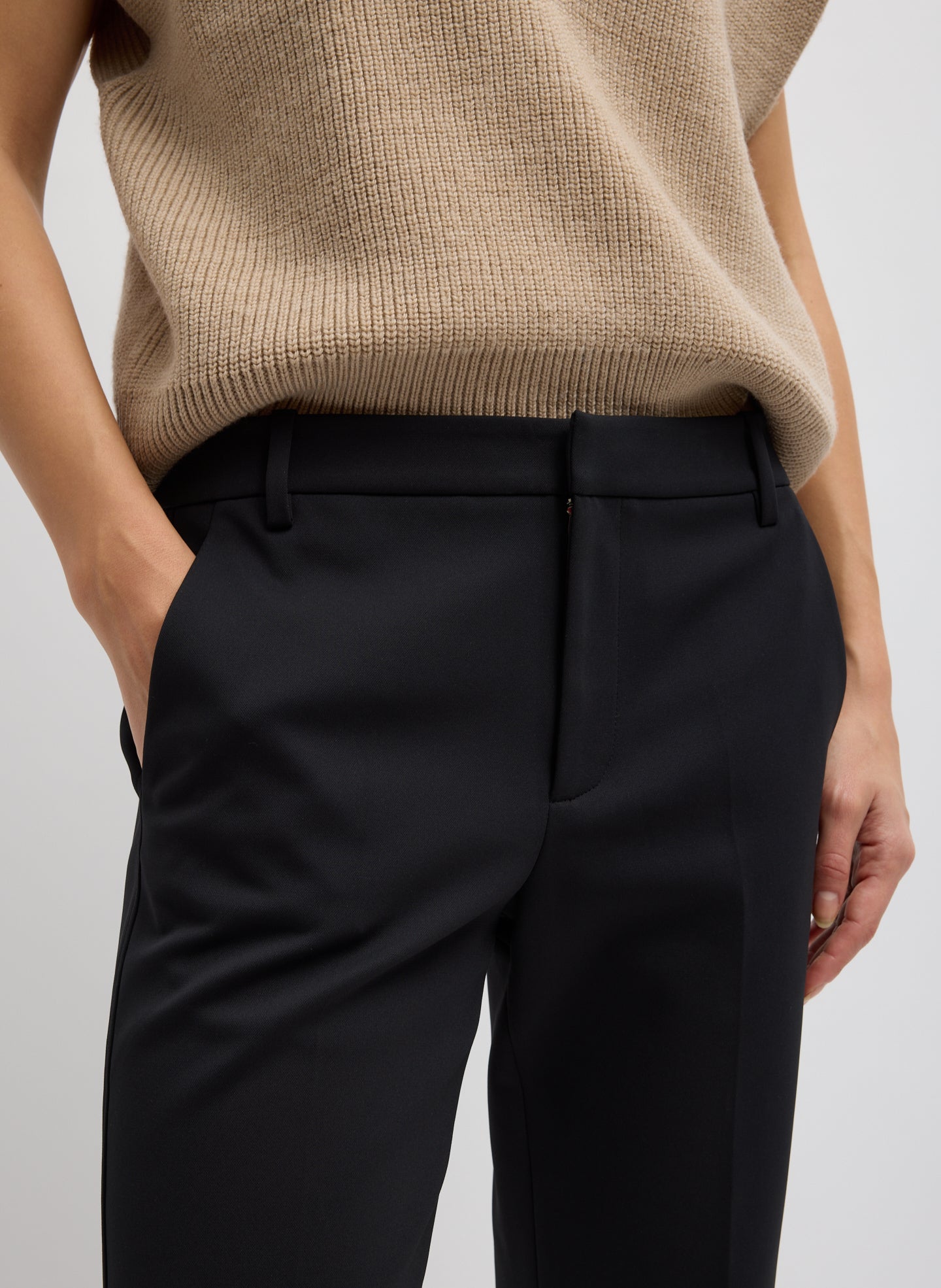 Tibi Compact Tech Knit Cropped Bootcut Pant